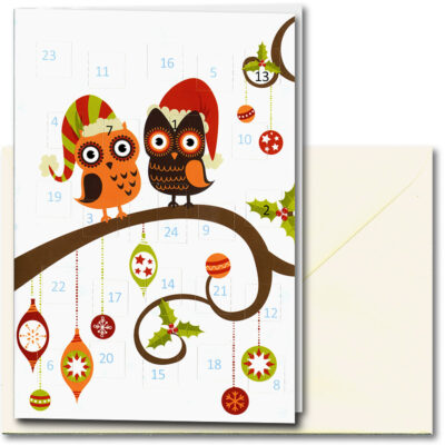 Weihnachtskarte Mit Eulenmotiv – 145 X 145 Mm, Aus Recyceltem Karton, Mit Umschlag – Festliche Grußkarte